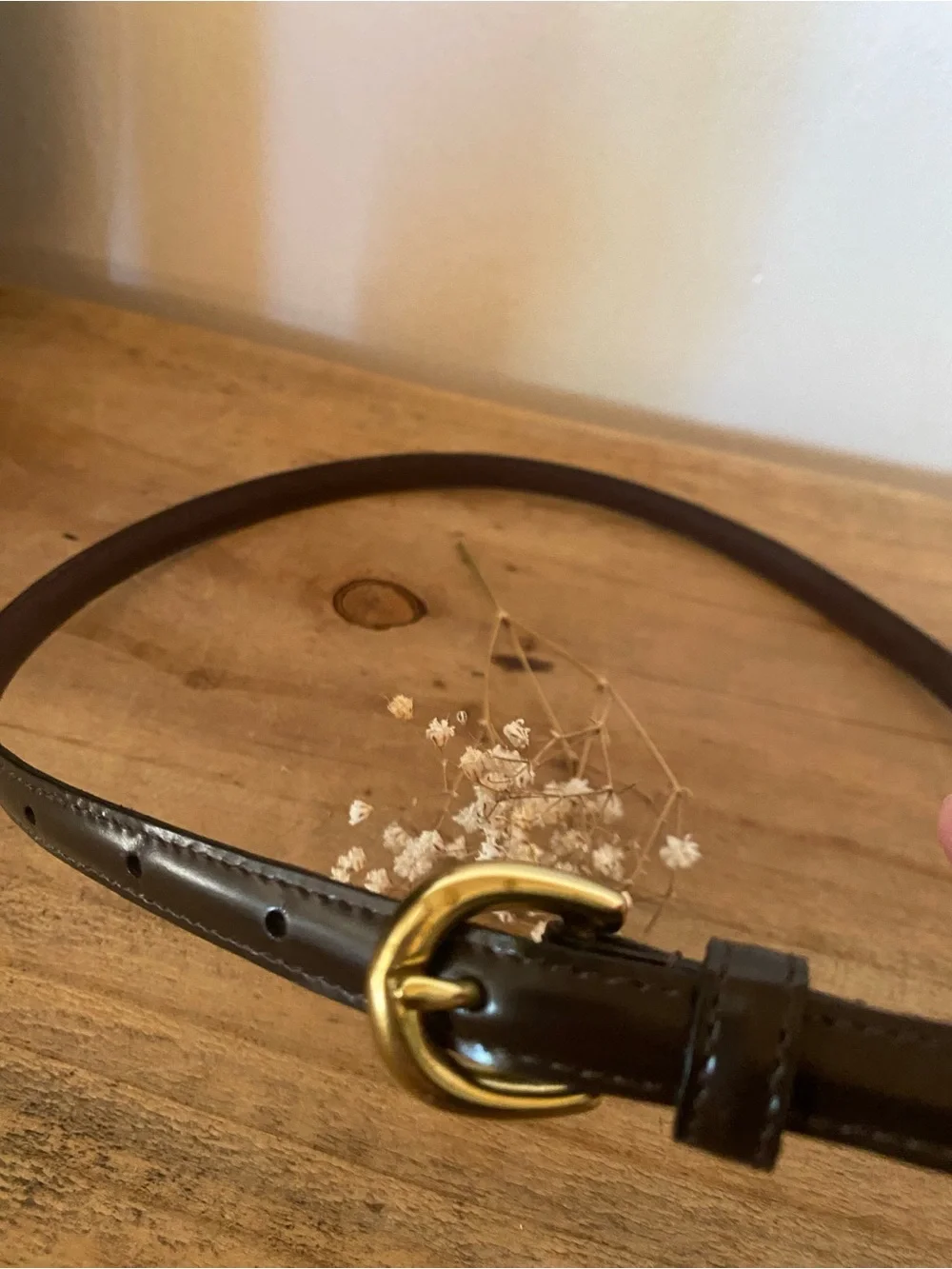 Coach Vintage leather Belt with Gold Buckle